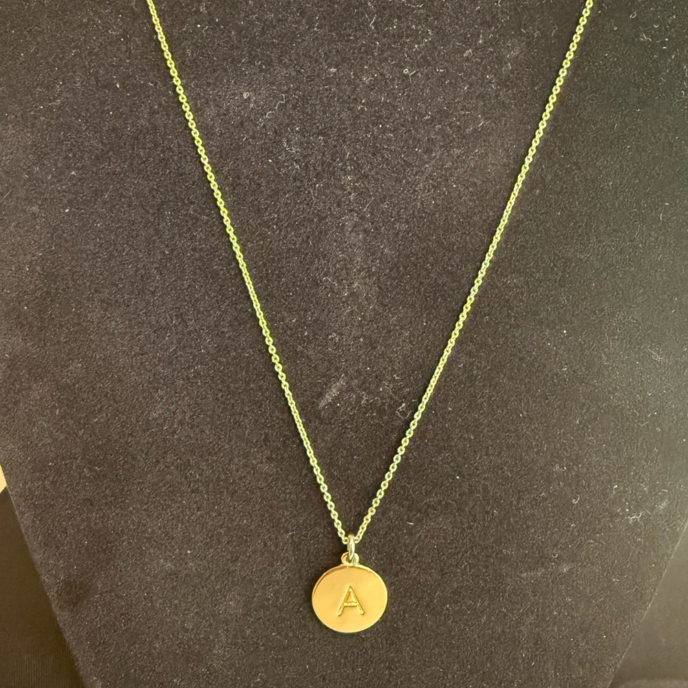 kate spade gold initial A pendant necklace